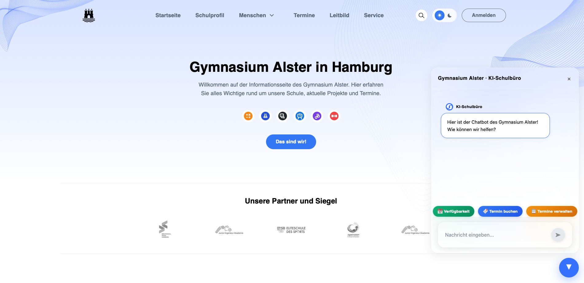 Gymnasium Alster Website Mockup